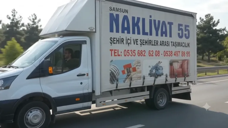 Nakliyat 55 şehirler arası nakliyat kamyoneti otoyolda